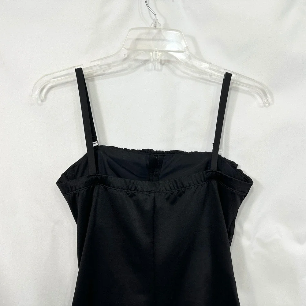 Miraclesuit Black One Piece Swimsuit Ruched Tummy Control Bandeau Tank 348